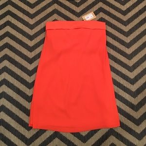 BCBG coral strapless dress