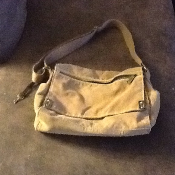 Corduroy saddle brown fossil bag