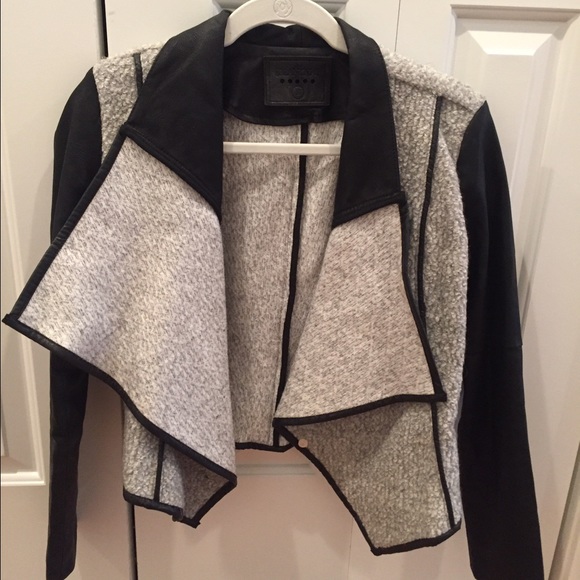 Blank NYC leather and wool jacket