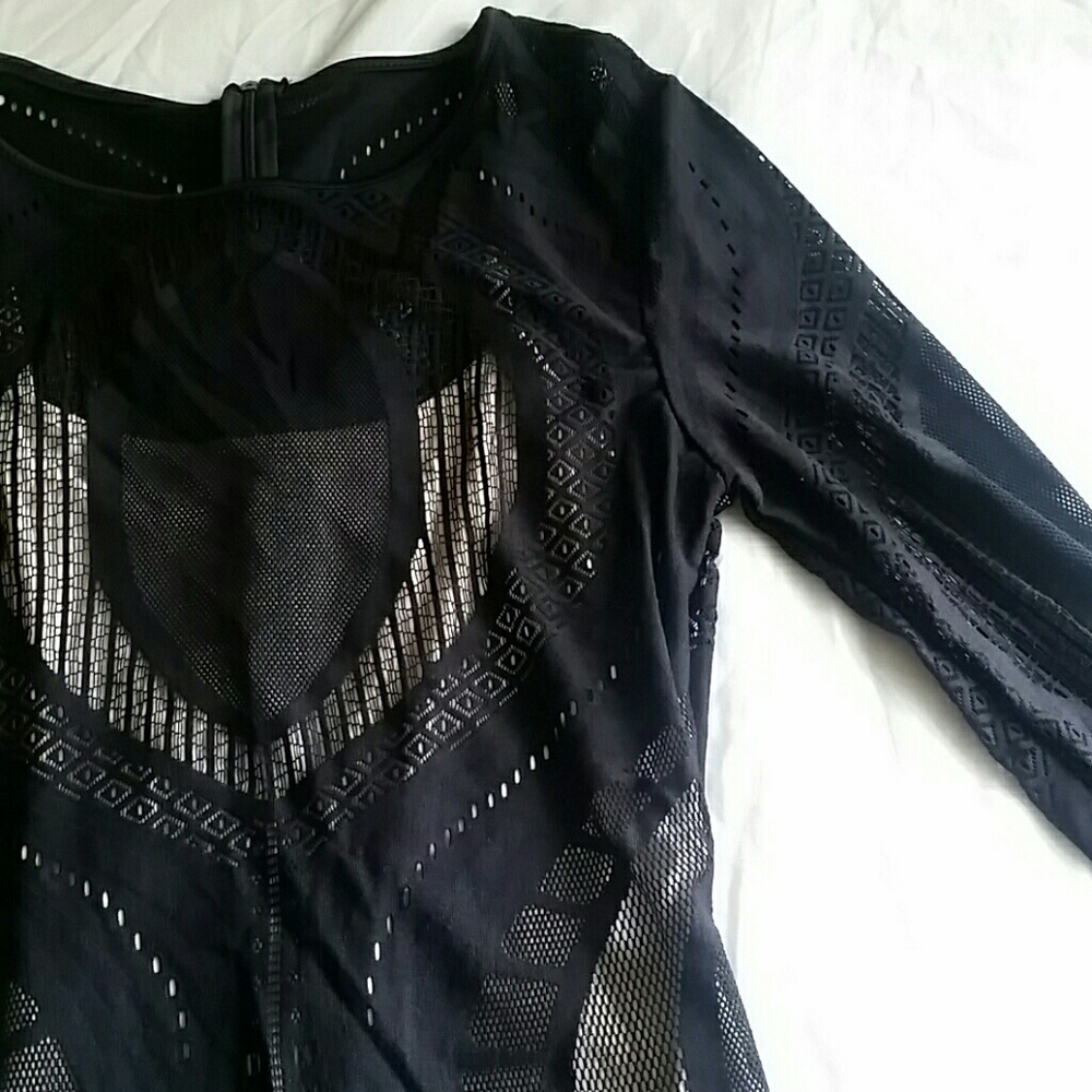 Black CHIFFON Laser Cut Dress main image 0