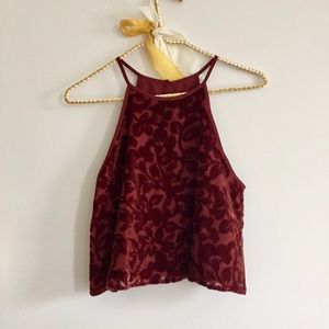 NWOT Forever 21 Velvet Crop Top S