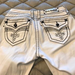 Rock Revival Jen Straight White with Black size 29