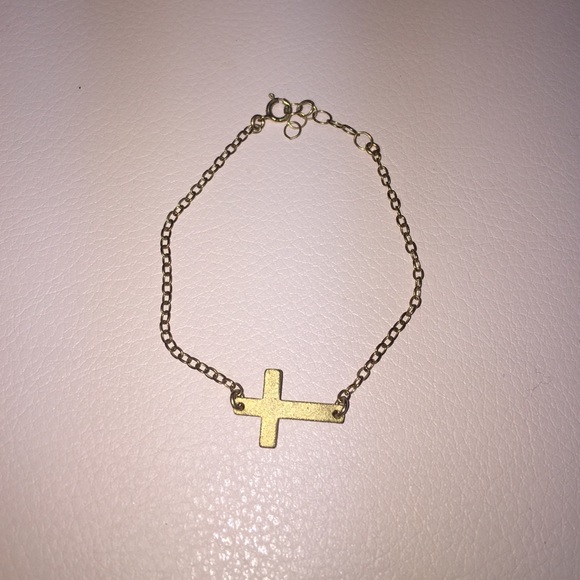 Dogeared Gold Cross Bracelet