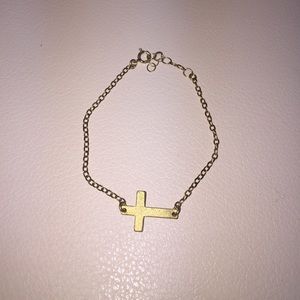 Dogeared Gold Cross Bracelet