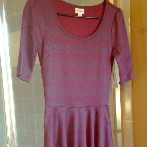 NWT Nicole dress, small, dark gray maroon