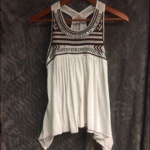 NWOT Hollister embroidered/beaded tank top