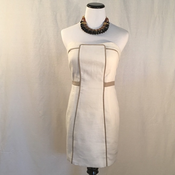 BCBGENERATION Strapless Contrast Linen Dress - Picture 2 of 4