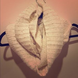 White & gold infinity scarf