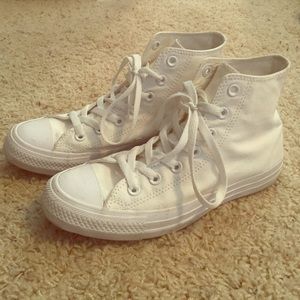 All White Hightop Converse