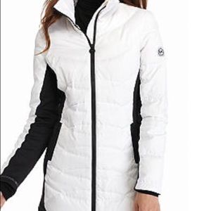 Michael Kors white/black slimming puffer jacket.