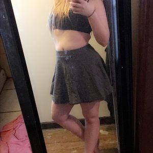 Black and white miniskirt