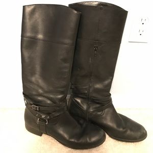 Lauren by Ralph Lauren Black Leather Boots