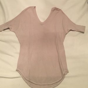 Beige Double V Knit Sweater