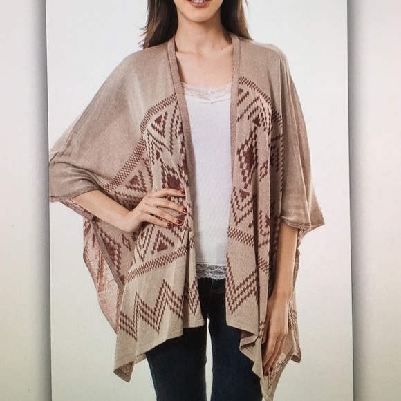 🍍Tan beige🍍tribal poncho cardigan