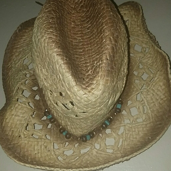 Cowgirl hat with turquoise beads