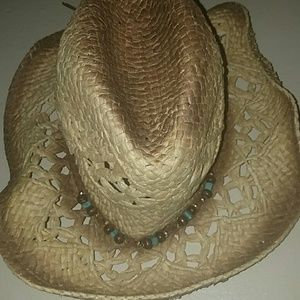 Cowgirl hat with turquoise beads