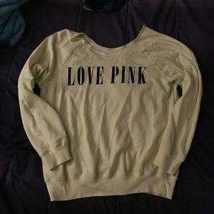 Bright yellow lightweight off shoulder pullover