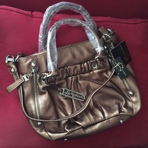 B Makowsky Bronze Color Handbag Satchel