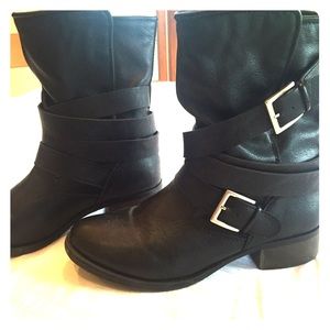 Just Fab Moto Mid Calf Boot
