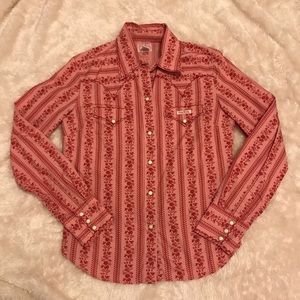 Lucky Brand Pink Floral Western Shirt