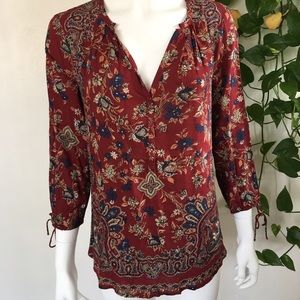 Lucky Brand Paisley Bohemian Blouse
