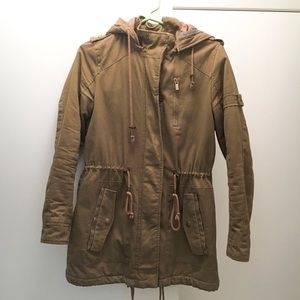 Forever 21 Quilted Brown Military Jacket