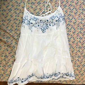 White blue flower dress