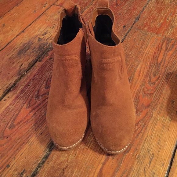 Brown suede booties