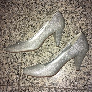 Silver high heels