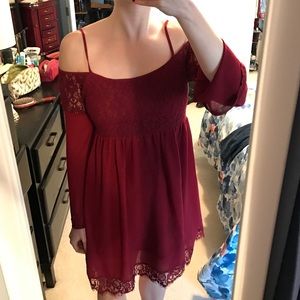 Altar'd State Cold Shoulder Bell Sleeve Dress