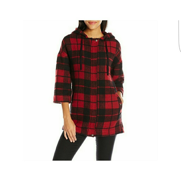 BB Dakota Jackets & Blazers - BB Dakota Jack Temma Plaid Cape Parka with Hood