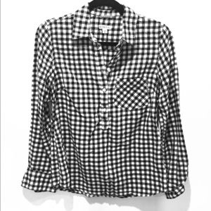 Black & white gingham long sleeve, size S
