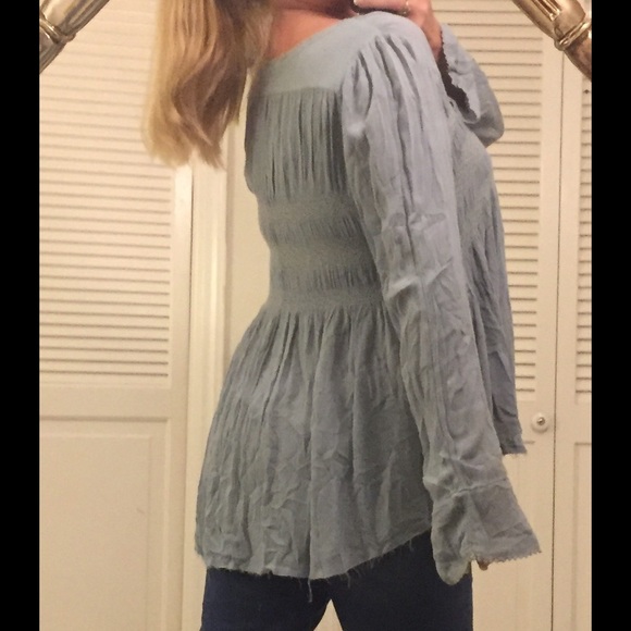 Free People Long Sleeve Raw Hem Baby Doll Tunic - Picture 3 of 3