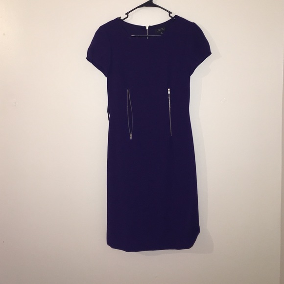 Tahari plum short sleeve dress