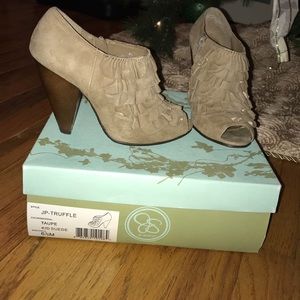 Taupe Open Toe Booties