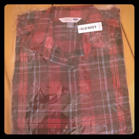 Old navy plaid boyfriend shirt