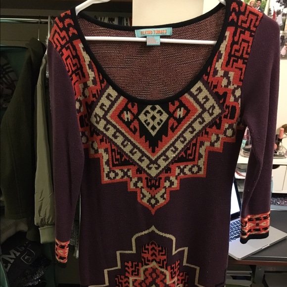 Geometric Sweater Dress