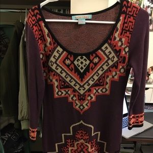 Geometric Sweater Dress