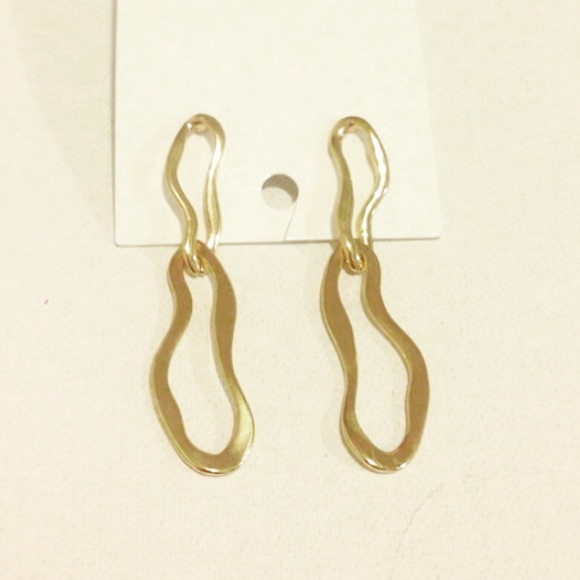 • Abstract Gold Dangling Earrings •