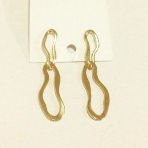 • Abstract Gold Dangling Earrings •