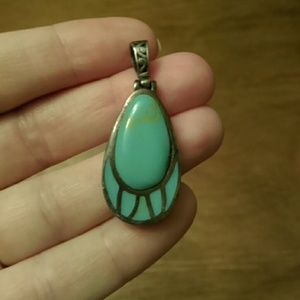 Sterling Silver Turquoise Bear Claw Pendant