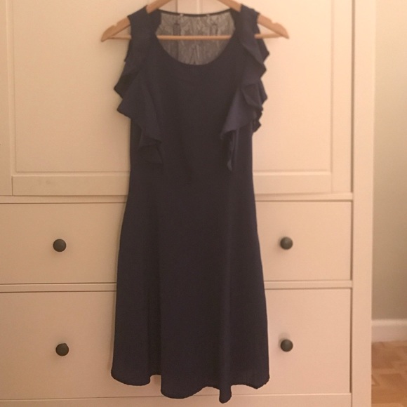 Navy silk dress