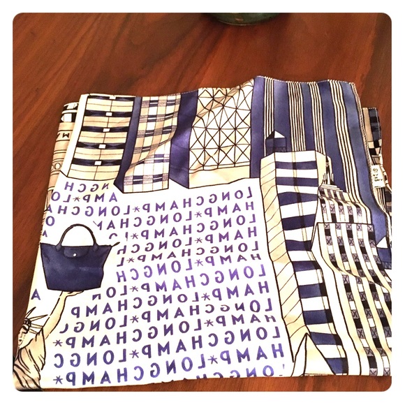 Longchamp silk graphic scarf