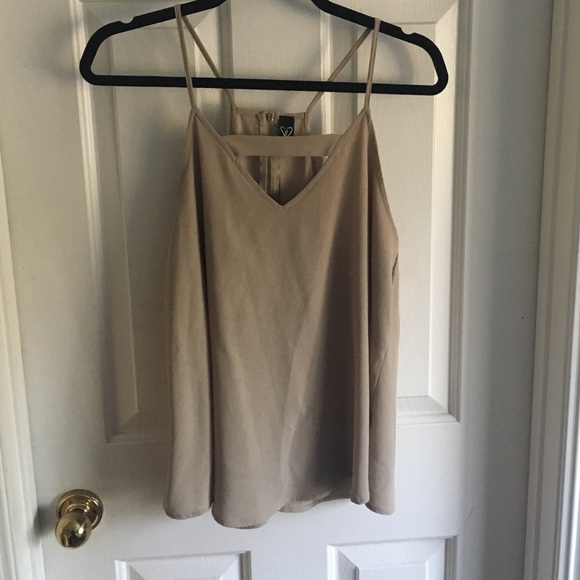 Taupe chiffon tank top