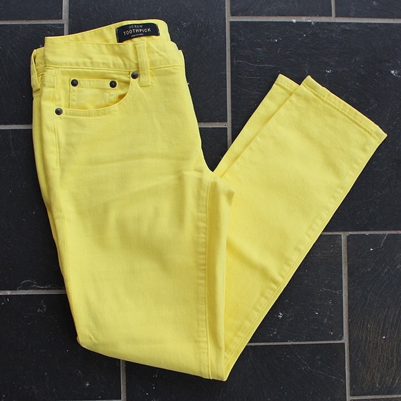 J. CREW BRIGHT YELLOW TOOTHPICK JEANS