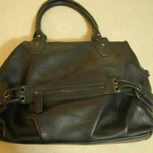 Black leather purse