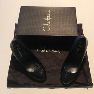 Cole Haan Tonya Cap Toe Black Platform Pumps