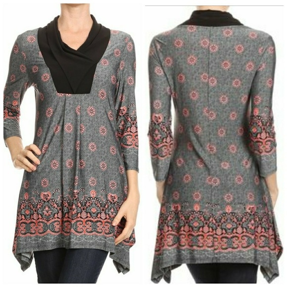 BUY , GET 1 50% OFF! Relaxed tunic with print - Picture 2 of 5