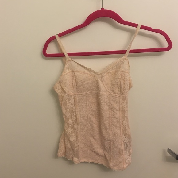 Nude lace bustier top