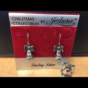 Sterling silver Christmas bell earrings & pendant